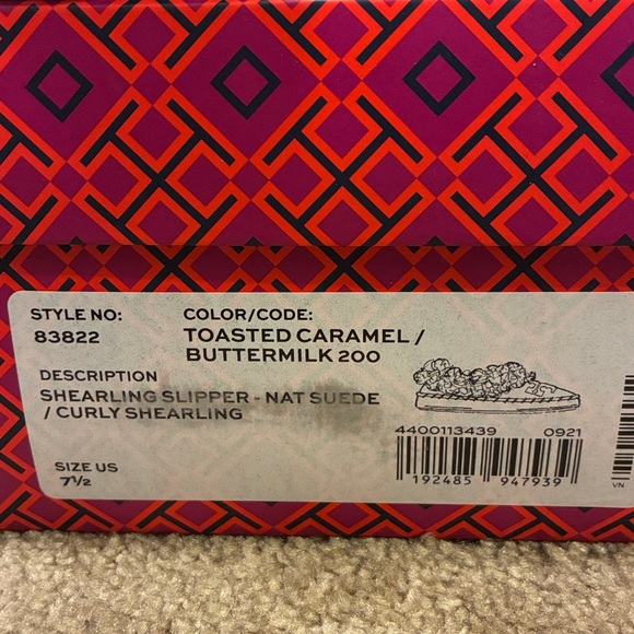 Tory Burch Brown and Cream Shearling Slippers size 7.5 - Picture 2 of 7